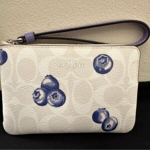 Coach Blueberry Print Wristlet